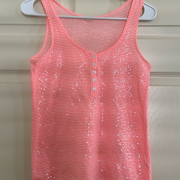J. CREW peach sparkle tank top - Picture 3 of 7